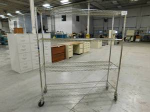 lot 160 image: Rolling Storage Cart - 60(w) x 69(h) x 18(d)