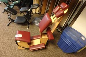 lot 95 image: Vintage wooden massage chair