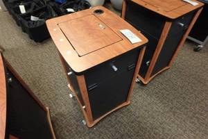 lot 228 image: Wooden AV cart