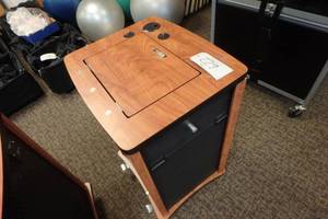 lot 229 image: Wooden AV cart
