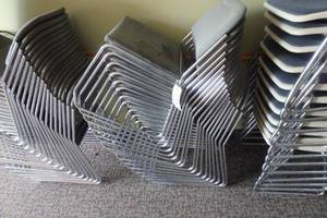 lot 244 image: 17 Chromecloth stacking chairs