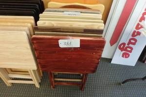 lot 361 image: 6 wooden TV trays