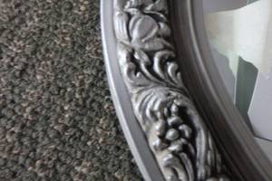 lot 420 image: Heavy oval mirror