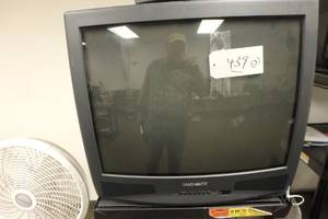 lot 439 image: Magnavox TV, (2) JVCs