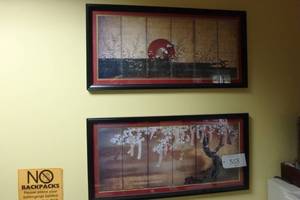 lot 558 image: Pair oriental silk screens