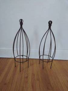 Pair of Wrought Iron Decorative Plant Cages