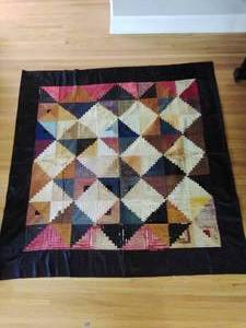 Old Quilt Made from Suit Lining