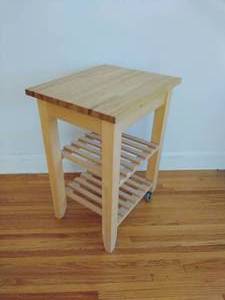Butcher-Block Top Kitchen Cart