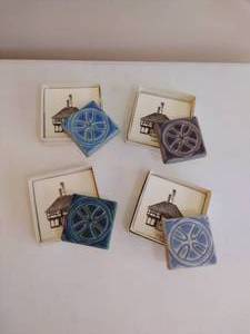 4 Pewabic Craftsman Ceramic Tiles