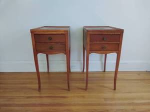 Pair of 2-Drawer Solid Wooden Nightstands
