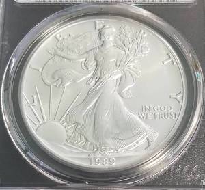 1989 AMERICAN SILVER EAGLE 1 TROY OZ. .999 FINE SILVER MS69 PCGS