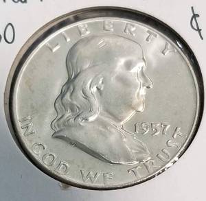 1957-D FRANKLIN SILVER HALF DOLLAR BU-UNC