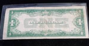 1928 US BLUE SEAL $1 SILVER CERTIFICATE FUNNY BACK