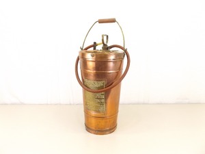 lot 1 image: Antique Lofstrand Copper and Brass Hand Pump Fire Extinguisher