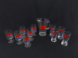 lot 17 image: Vintage Beer Advertising 11 Piece Schmidt Beer Pitcher and Glass Set