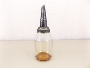 lot 29 image: Antique Glass The Master Oil Bottle and Metal Top 