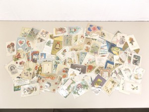 lot 38 image: 100 Antique and Vintage Holiday, Greeting, Wishes, etc. Postcards in Protective Plastic Sleeves
