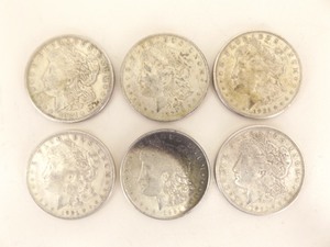lot 63 image: (6) 1921-S Morgan Silver Dollars