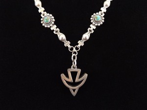 lot 54 image: .925 Sterling Silver JAMES AVERY Dove Pendant Turquoise Blossom Necklace