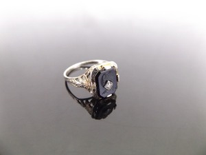 lot 58 image: 14k White Gold Antique Shriners Ring Size 4