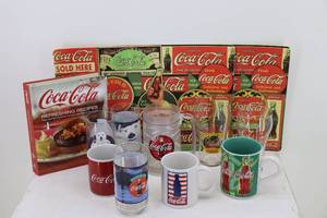 Coke Glasses, Mugs, Cookbook & Placemats