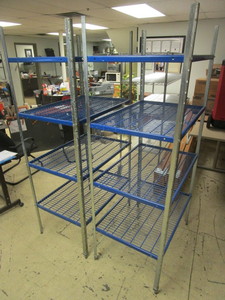 lot 217 image: METAL SHELVING UNITS, WITH ADJUSTABLE SHELVES