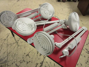 lot 411 image: LUXO ADJUSTABLE TASKDESK LIGHTS