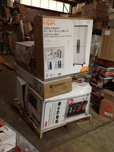 MIXED PALLET OF HDX UTILITY CABINETS DIFFERENT SIZES AND CONDITIONS SEE PICS