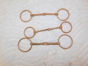 lot 131 image: 3 Antique Horse Bits