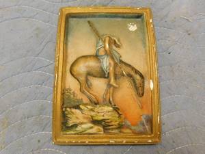 lot 173 image: End of Trail Carnival Chalkware Plaque
