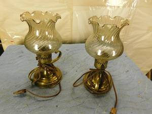 lot 198 image: 2 Electric Hurricane Lamps