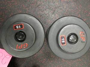 lot 36 image: (2) Free Weights (15#s)...