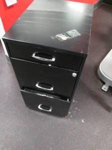 lot 89 image: Metal File Cabinet With Key See Ph...