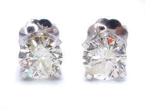 lot 10 image: .90 Carat Diamond Screw Back Stud Earrings in 14k White Gold - $2000