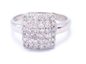 lot 21A image: Brilliant 18k Gold Diamond Cluster Estate Ring - $2250