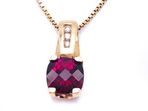 lot 21B image: Impressive Tourmaline and Diamond Estate Necklace in 14k Yellow Gold - $1950