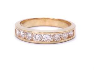 lot 25 image: 1.12 Carat Diamond Estate Band Ring in 14k Yellow Gold - $3199