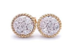 lot 33A image: Diamond Estate Earrings in Two Tone Gold $1750