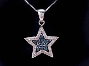 lot 38A image: Dazzling Blue and White Diamond Estate Necklace in White Gold $1899
