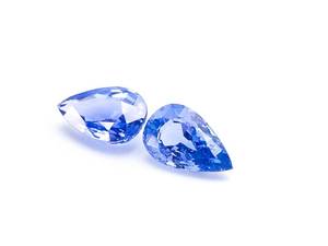 lot 10E image: (2) Natural .52 Carat Cornflower Blue Ceylon Sapphires Pear-Shaped Loose Gemstones