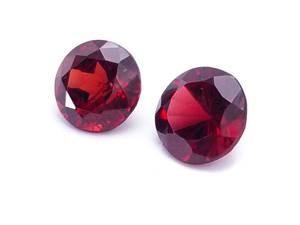 lot 35D image: (2) 2.11 Carat Deep, Rich Garnets Round Cut