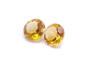 lot 35E image: (2) .82 Carat Citrine Gemstones Round Cut
