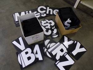 Large Lot of Corrugated Plastic Sign Letters and Numbers