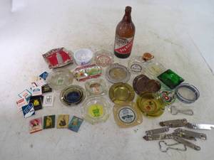 Vintage Ash trays, bottle openers, matchbooks and more