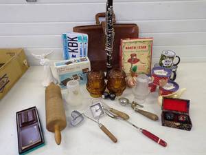Large Lot including Bundy Clarinet, Asian Meditation Balls, Fairy Lamps and more