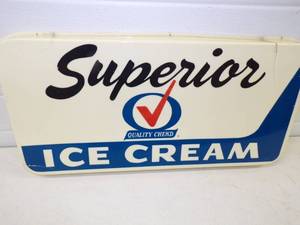 Vintage Superior Ice Cream Sign