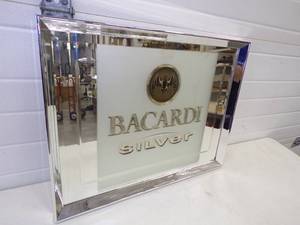 Bacardi Silver Framed Mirror