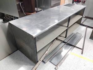 lot 216 image: Stainless serving table w under storage.