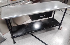 lot 219 image: Black & Stainless Prep table.