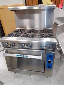 lot 222 image: Imperial 6 burner Gas Range.